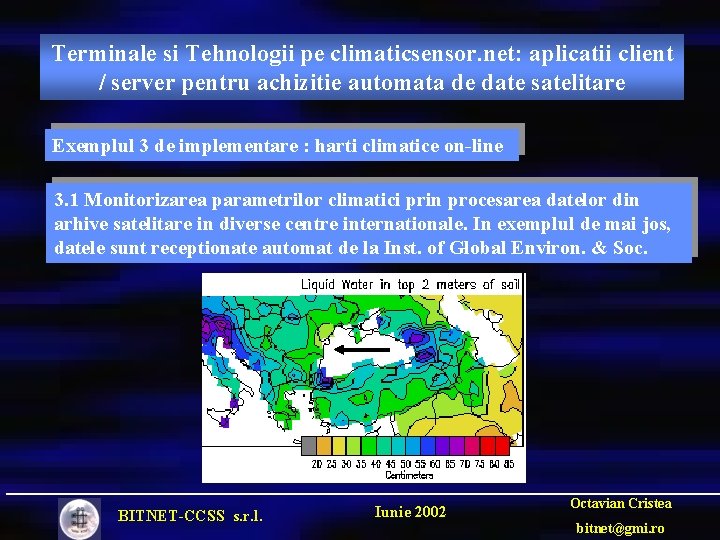 Terminale si Tehnologii pe climaticsensor. net: aplicatii client / server pentru achizitie automata de