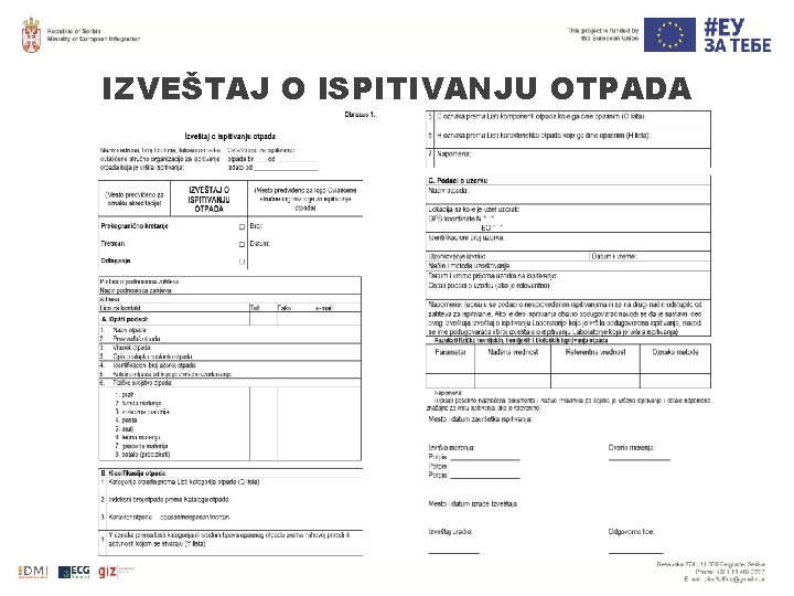 IZVEŠTAJ O ISPITIVANJU OTPADA IZVEŠTAJ O ISPITIVANJU OTPADA