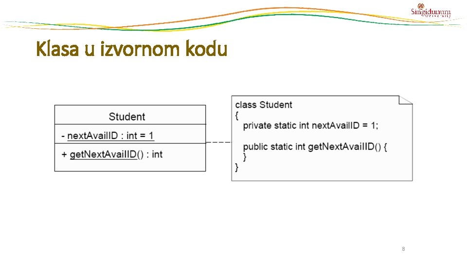 Klasa u izvornom kodu 8 Klasa u izvornom kodu 8