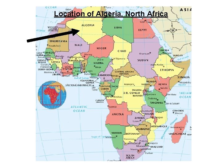 Location of Algeria, North Africa 