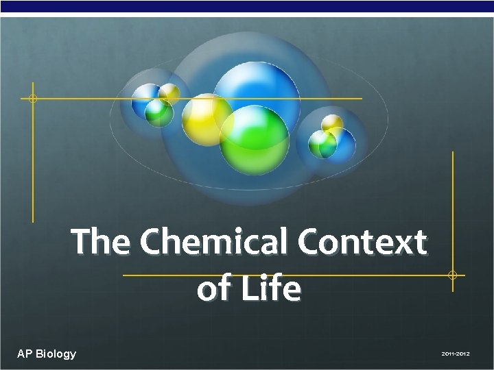 The Chemical Context of Life AP Biology 2011 -2012 