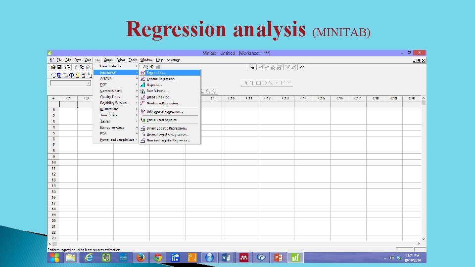 Regression analysis (MINITAB) 