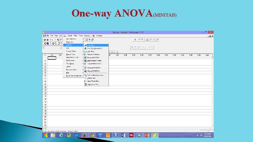 One-way ANOVA(MINITAB) 