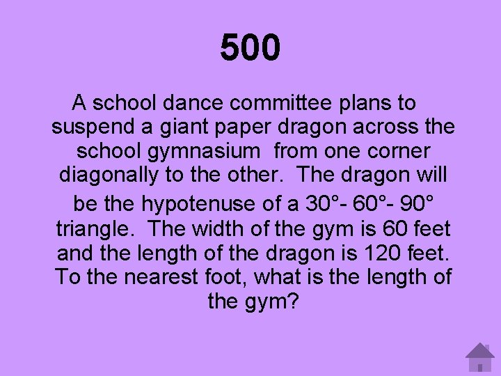 500 A school dance committee plans to suspend a giant paper dragon across the