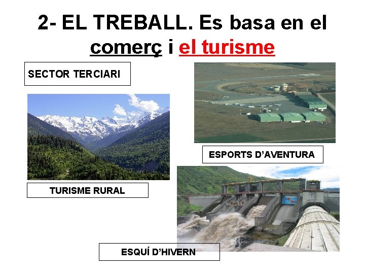2 - EL TREBALL. Es basa en el comerç i el turisme SECTOR TERCIARI