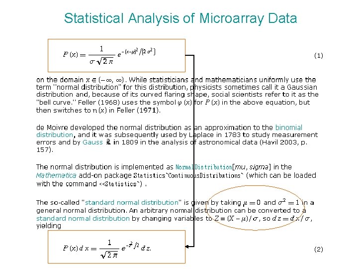 Statistical Analysis of Microarray Data 
