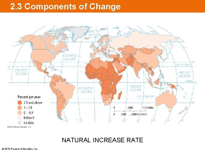 2. 3 Components of Change NATURAL INCREASE RATE © 2013 Pearson Education, Inc. 