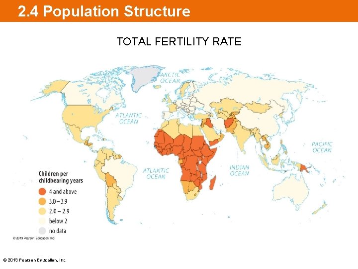 2. 4 Population Structure TOTAL FERTILITY RATE © 2013 Pearson Education, Inc. 