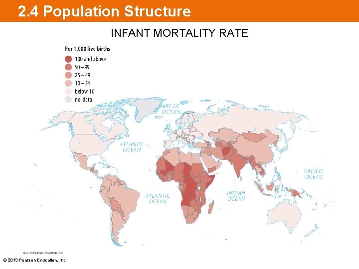 2. 4 Population Structure INFANT MORTALITY RATE © 2013 Pearson Education, Inc. 