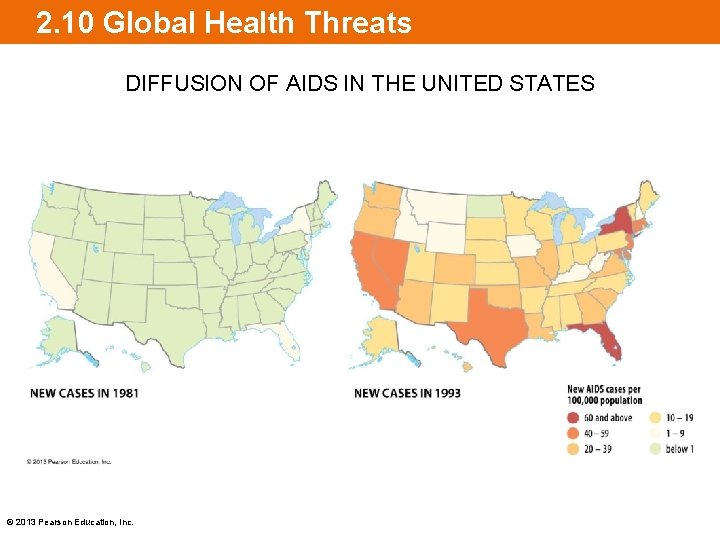 2. 10 Global Health Threats DIFFUSION OF AIDS IN THE UNITED STATES © 2013