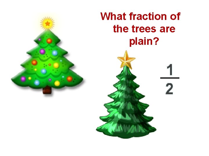 What fraction of the trees are plain? 1 2 