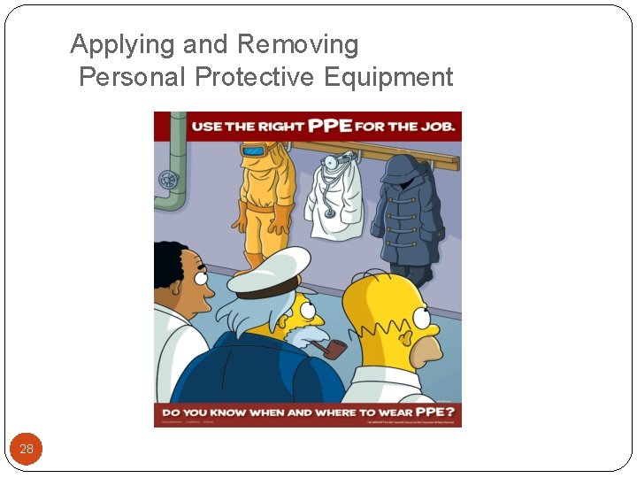 Applying and Removing Personal Protective Equipment 28 Applying and Removing Personal Protective Equipment 28