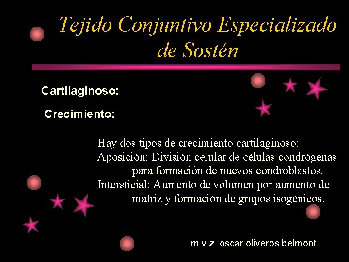 Tejido Conjuntivo Especializado de Sostén Cartilaginoso: Crecimiento: Hay dos tipos de crecimiento cartilaginoso: Aposición: