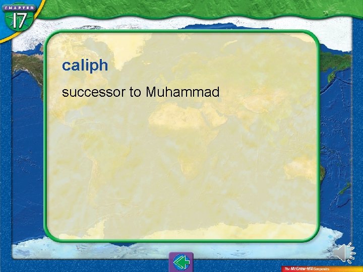 caliph successor to Muhammad 