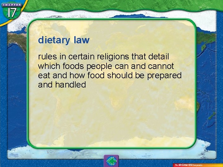 dietary law rules in certain religions that detail which foods people can and cannot