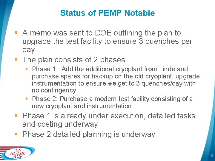 Status Pmg Magnets Technical Status and Plans PMG 14 Peter
