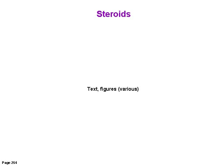 Steroids Text, figures (various) Page 254 