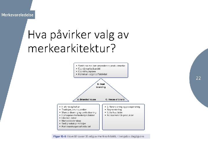 Hva påvirker valg av merkearkitektur? 22 