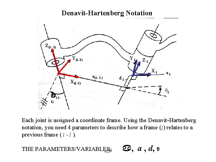 Denavit-Hartenberg Notation Z(i - 1) Y(i -1) X(i -1) Yi a(i - 1 )