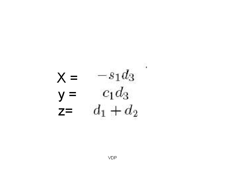 X= y= z= VDP 