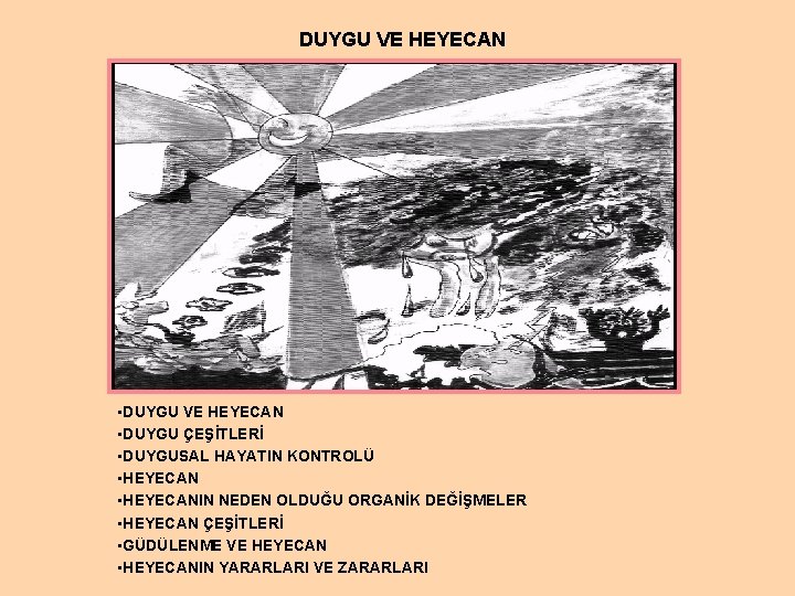 DUYGU VE HEYECAN • DUYGU VE HEYECAN • DUYGU ÇEŞİTLERİ • DUYGUSAL HAYATIN KONTROLÜ