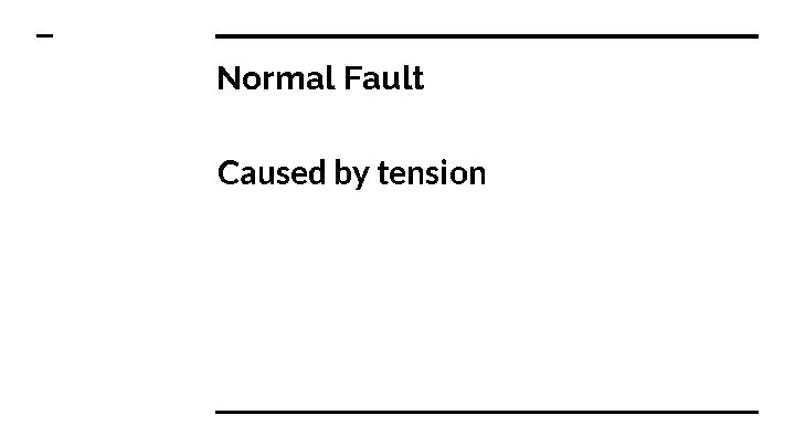 Normal Fault Caused by tension 