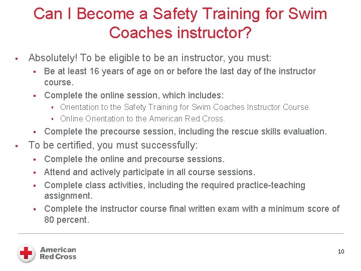 Can I Become a Safety Training for Swim Coaches instructor? § Absolutely! To be
