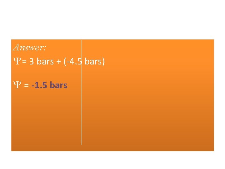 Answer: = 3 bars + (-4. 5 bars) = -1. 5 bars 
