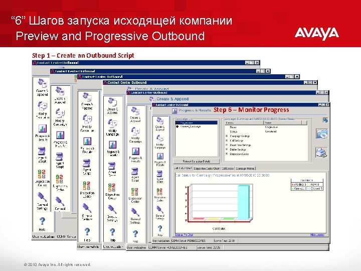 “ 6” Шагов запуска исходящей компании Preview and Progressive Outbound Step 1 – Create