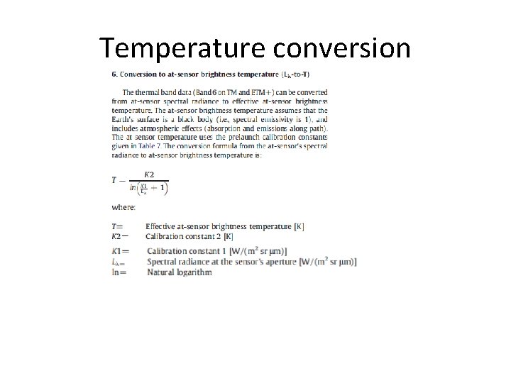 Temperature conversion 
