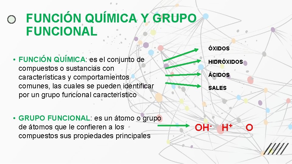 FUNCIÓN QUÍMICA Y GRUPO FUNCIONAL ÓXIDOS • FUNCIÓN QUÍMICA: es el conjunto de compuestos