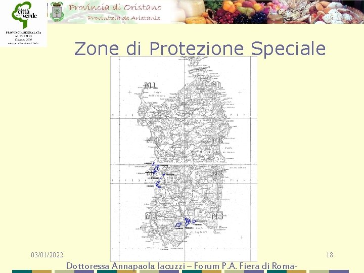 Zone di Protezione Speciale 03/01/2022 18 Dottoressa Annapaola Iacuzzi – Forum P. A. Fiera