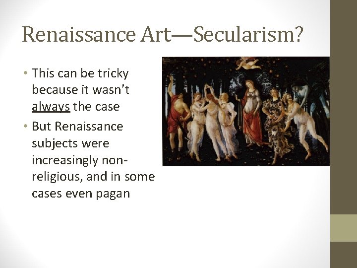 Secular Renaissance Def A Brief Introduction to Renaissance Art A Revolution