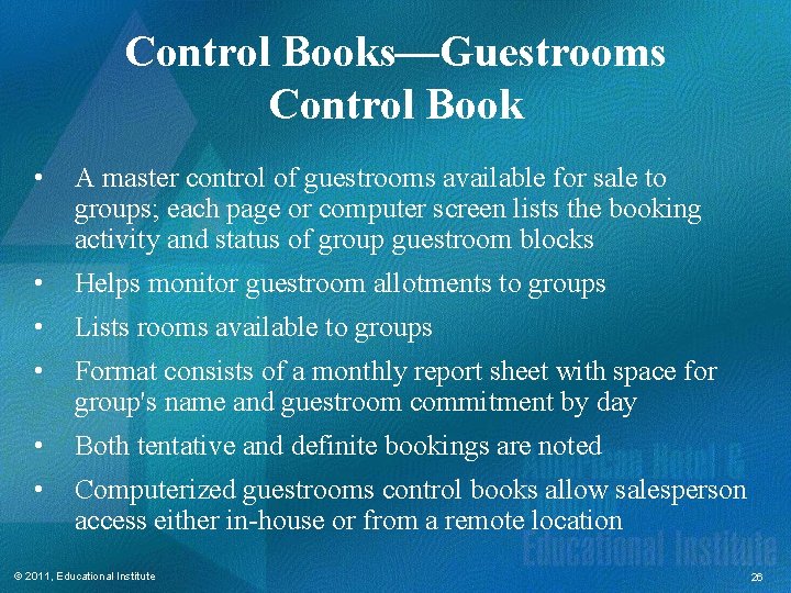 Control Books—Guestrooms Control Book • A master control of guestrooms available for sale to Control Books—Guestrooms Control Book • A master control of guestrooms available for sale to