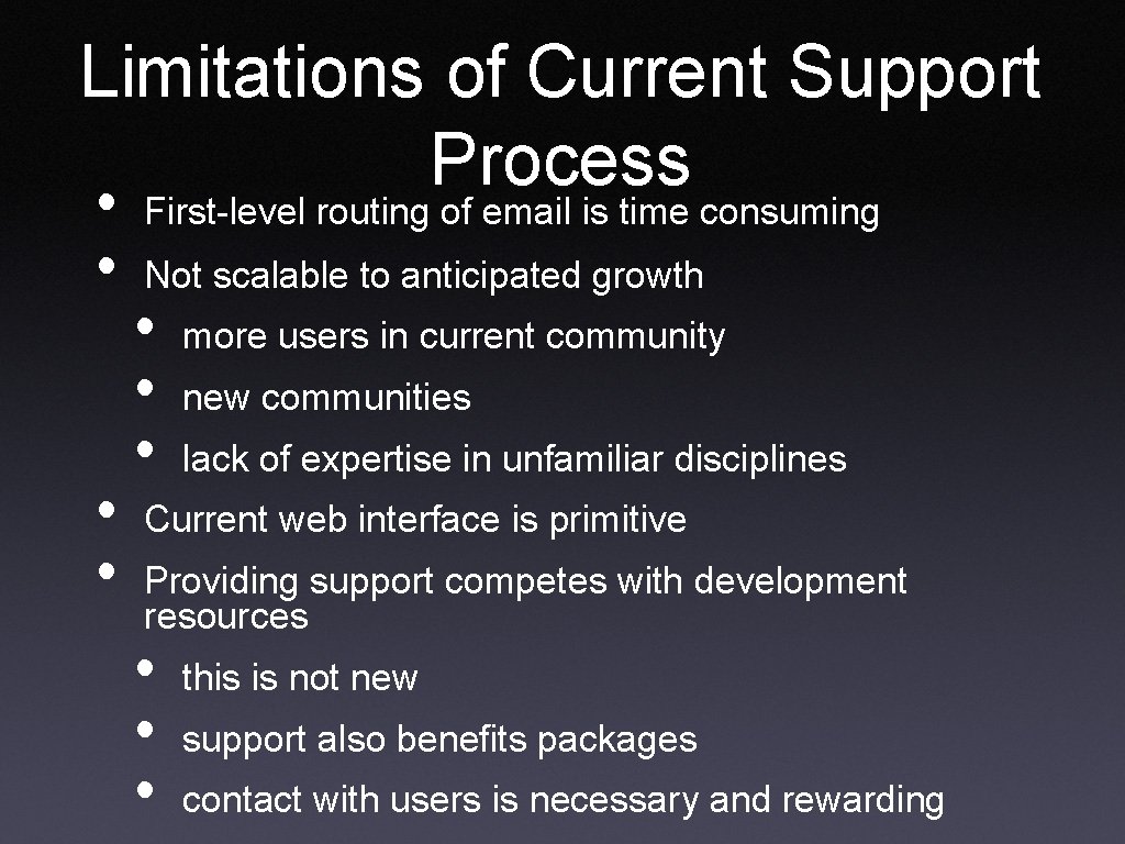 Limitations of Current Support Process • • First-level routing of email is time consuming