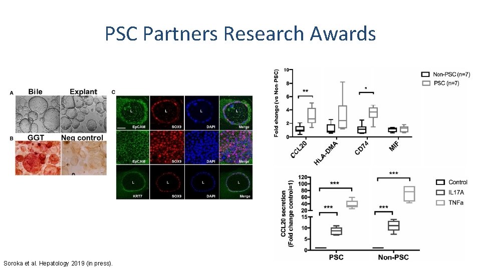 PSC Partners Research Awards Soroka et al. Hepatology 2019 (in press). 