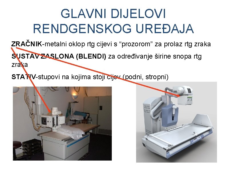 GLAVNI DIJELOVI RENDGENSKOG UREĐAJA ZRAČNIK-metalni oklop rtg cijevi s “prozorom” za prolaz rtg zraka