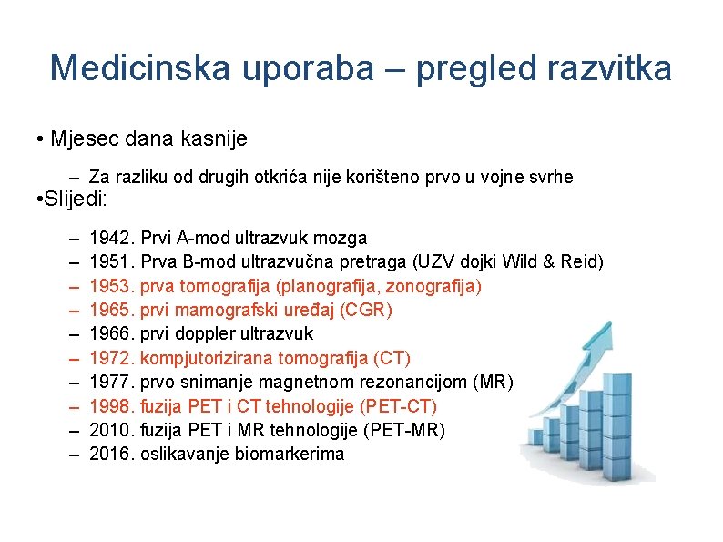 Medicinska uporaba – pregled razvitka • Mjesec dana kasnije – Za razliku od drugih