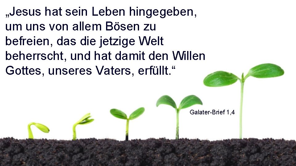 „Jesus hat sein Leben hingegeben, um uns von allem Bösen zu befreien, das die