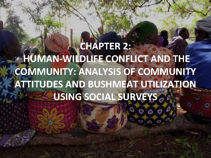 CHAPTER 2: HUMAN-WILDLIFE CONFLICT AND THE COMMUNITY: ANALYSIS OF COMMUNITY ATTITUDES AND BUSHMEAT UTILIZATION