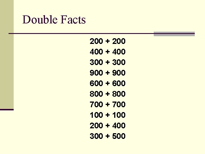 Mental Math Strand B Number Sense Grade Three