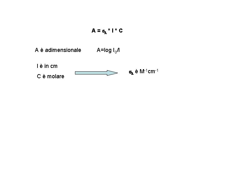 A = el * C A è adimensionale l è in cm C è