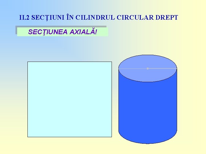 II. 2 SECŢIUNI ÎN CILINDRUL CIRCULAR DREPT SECŢIUNEA AXIALĂ! 