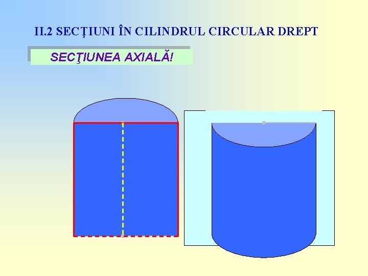 II. 2 SECŢIUNI ÎN CILINDRUL CIRCULAR DREPT SECŢIUNEA AXIALĂ! 