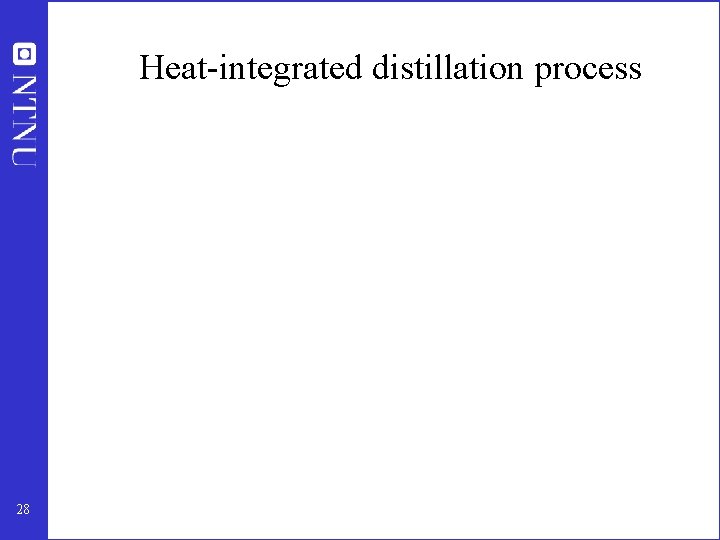 Heat-integrated distillation process 28 