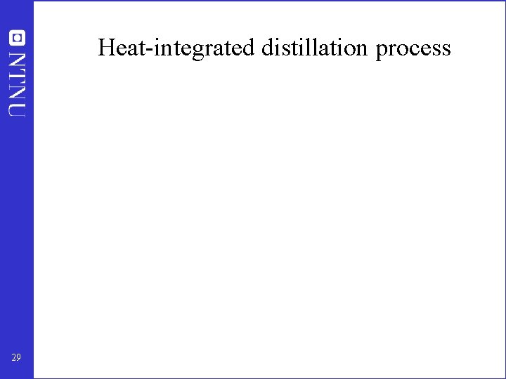 Heat-integrated distillation process 29 