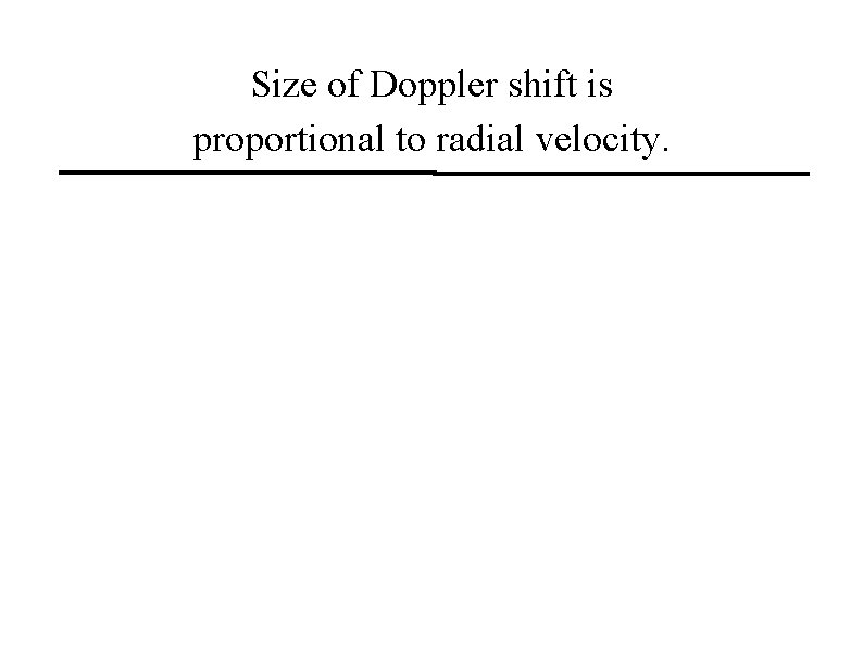 Size of Doppler shift is proportional to radial velocity. 