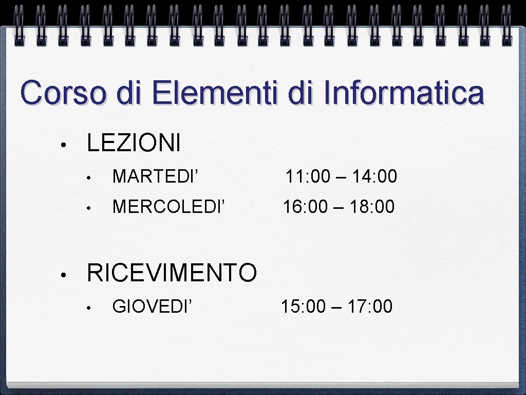 Elementi di Informatica Docente del Corso Flora Amato