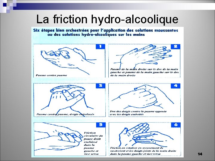 La friction hydro-alcoolique 14 