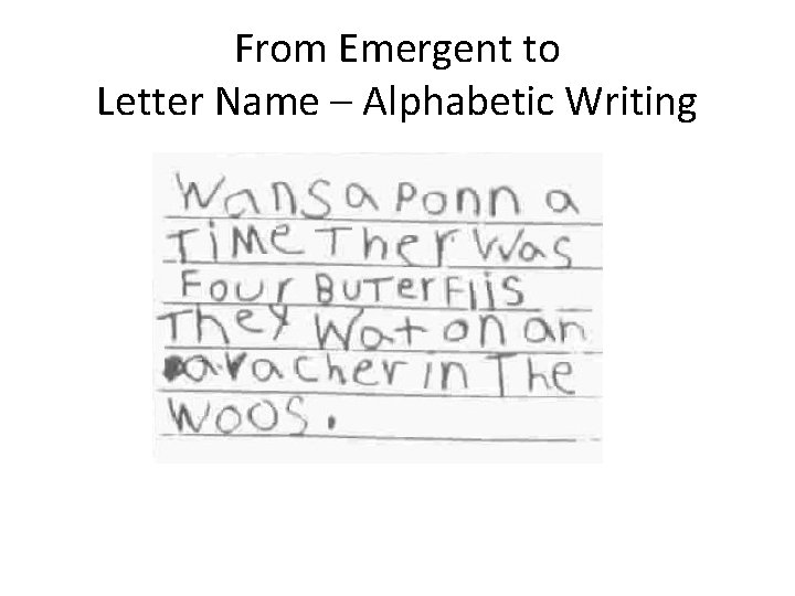 From Emergent to Letter Name – Alphabetic Writing 